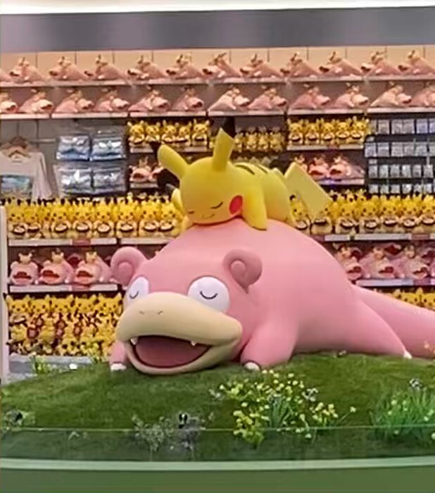 ピカチュウ♡ヤドン 待って…！このピカチュウ動いてる！？！！！？ ヤドンも呼吸して背中が