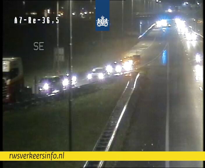Bomen op de weg op de A7