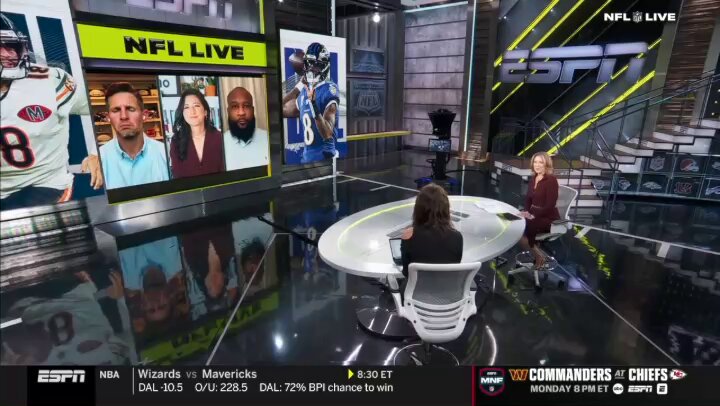 From NFL Live: Lamar Jackson (hamstring) was a full participant in practice Friday and is QUESTIONABLE for the Bears game. Chicago's defense leads the lead in takeaways (16), but with CBs Kyler Gordon and Tyrique Stevenson ruled OUT in Week 8, it'll be a challenge for the Bears to extend that number.
@ESPNNFL