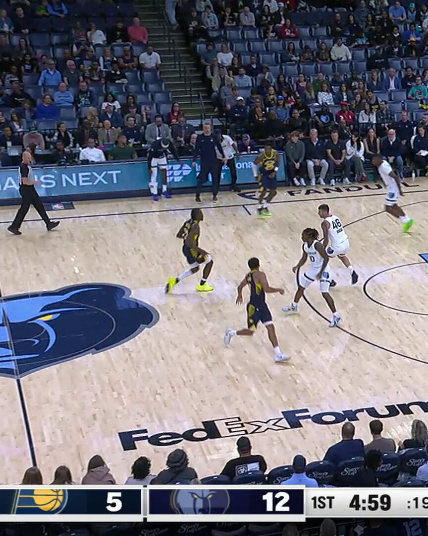Bennedict Mathurin drives into the paint and gets the basket + the foul 💪
