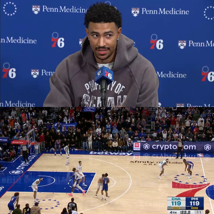 Quentin Grimes breaks down his clutch, game-deciding triple vs. the Hornets 🔊