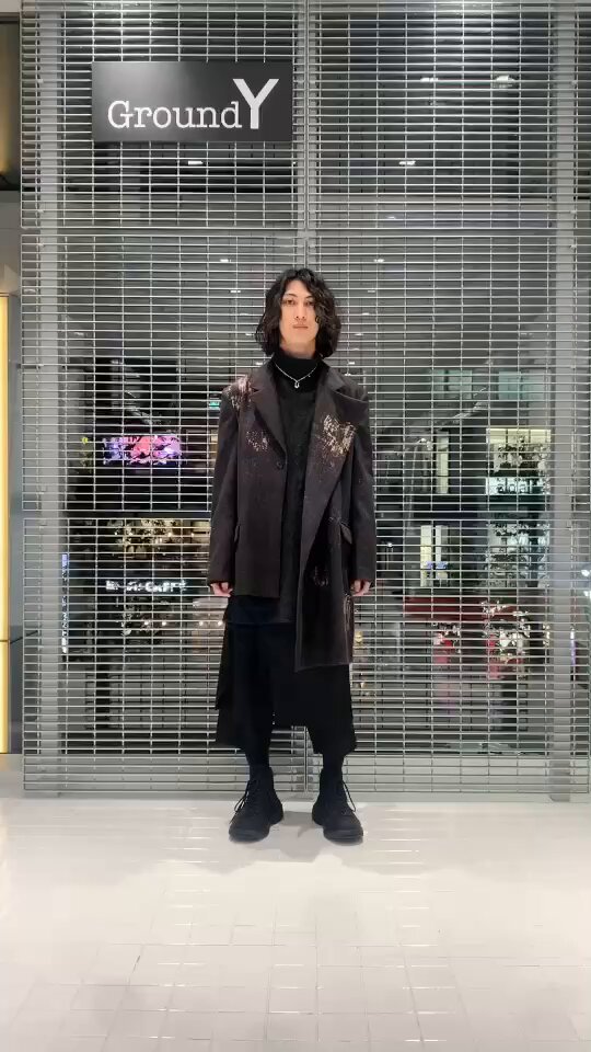 GroundY アシンメトリージャケット ブラック Ground Y 25-26AW アシンメトリージャケット バルーンパンツ