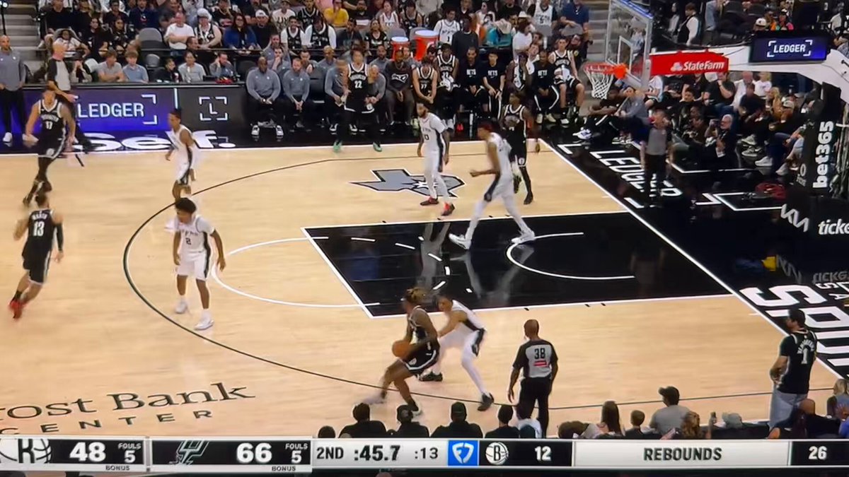 Incredible Wembanyama sequence: blocks 2 consecutive shots (why do they keep shooting near him??), and then brings the ball up and nails the long 3 off the dribble. We've never seen a player able to string these things together like this.