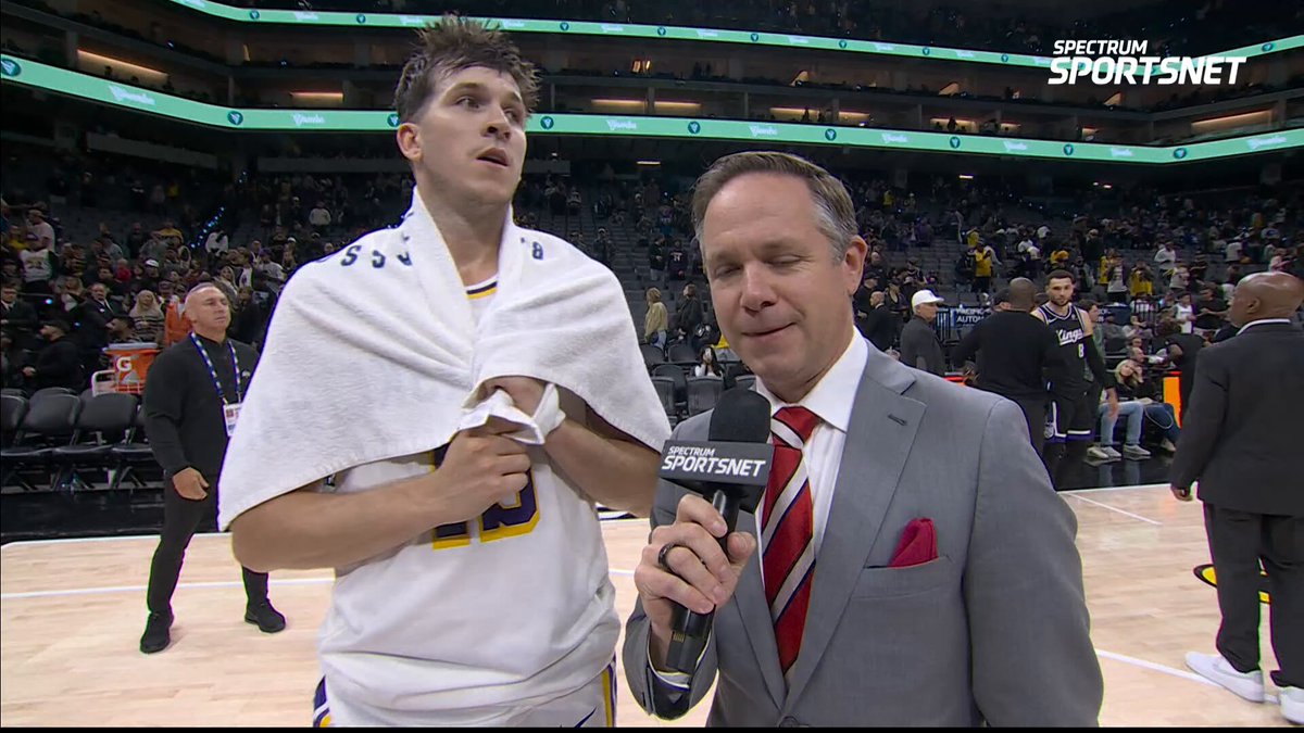 "All that matters is that we won."
Austin Reaves (51 PTS, 11 REB, 9 AST) talks with @LakersReporter after his career-night, leading the #LakeShow to a 127-120 win in Sacramento against the Kings.