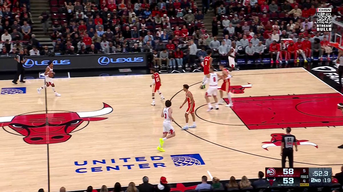 Patrick Williams cleans up on the glass and draws the foul 😤