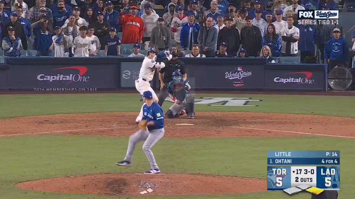 Shohei Ohtani just reached base for the NINTH time tonight! #WorldSeries