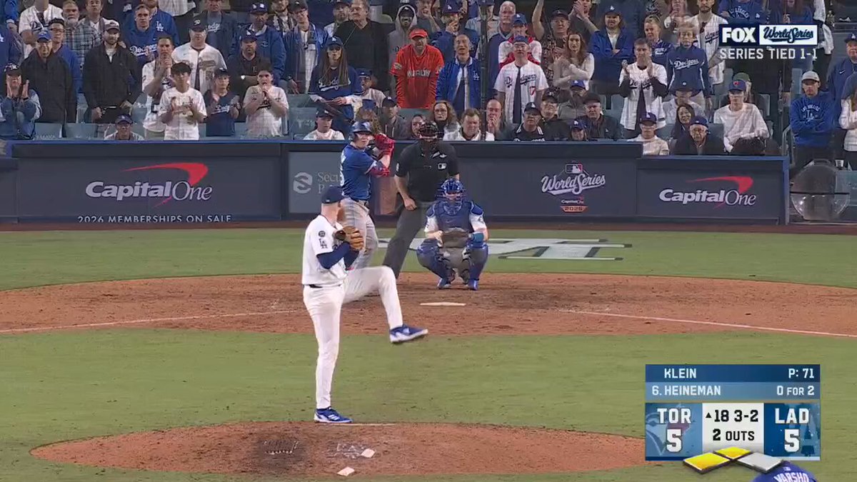 Will Klein strands a pair of runners in scoring position! #WorldSeries