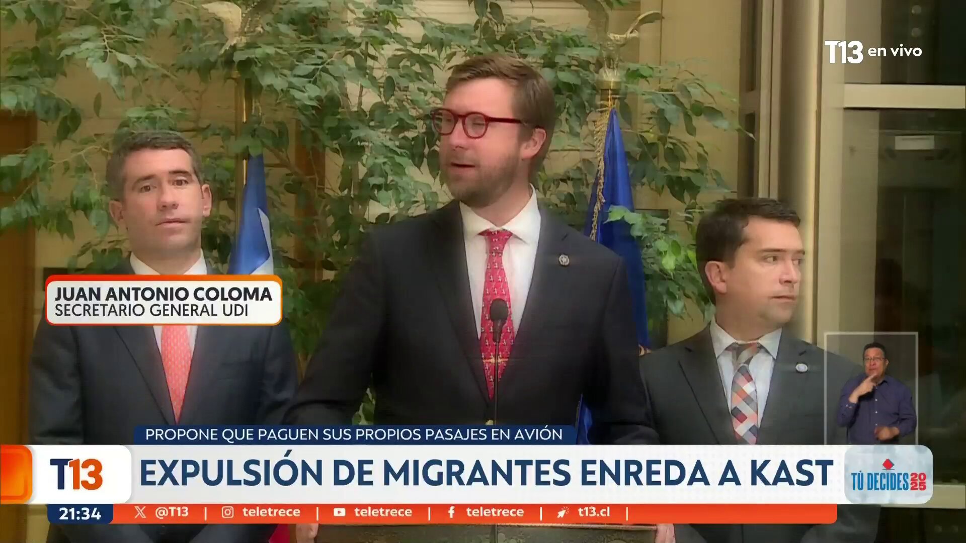 Expulsión de migrantes enreda a Kast
EN VIVO #T13Central »