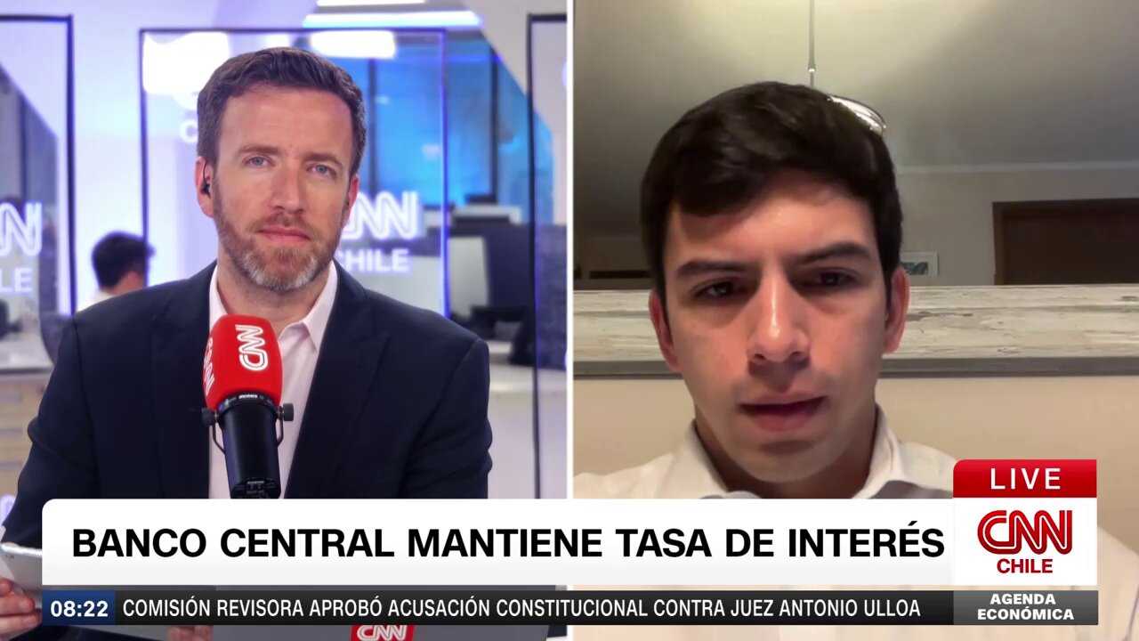 #AgendaEconómica | Marco Correa, economista jefe de BICE Inversiones, sobre la tasa de interés que el Banco Central mantuvo: "Era lo esperado, no hubo grandes sorpresas".
  Sigue la señal aquí: