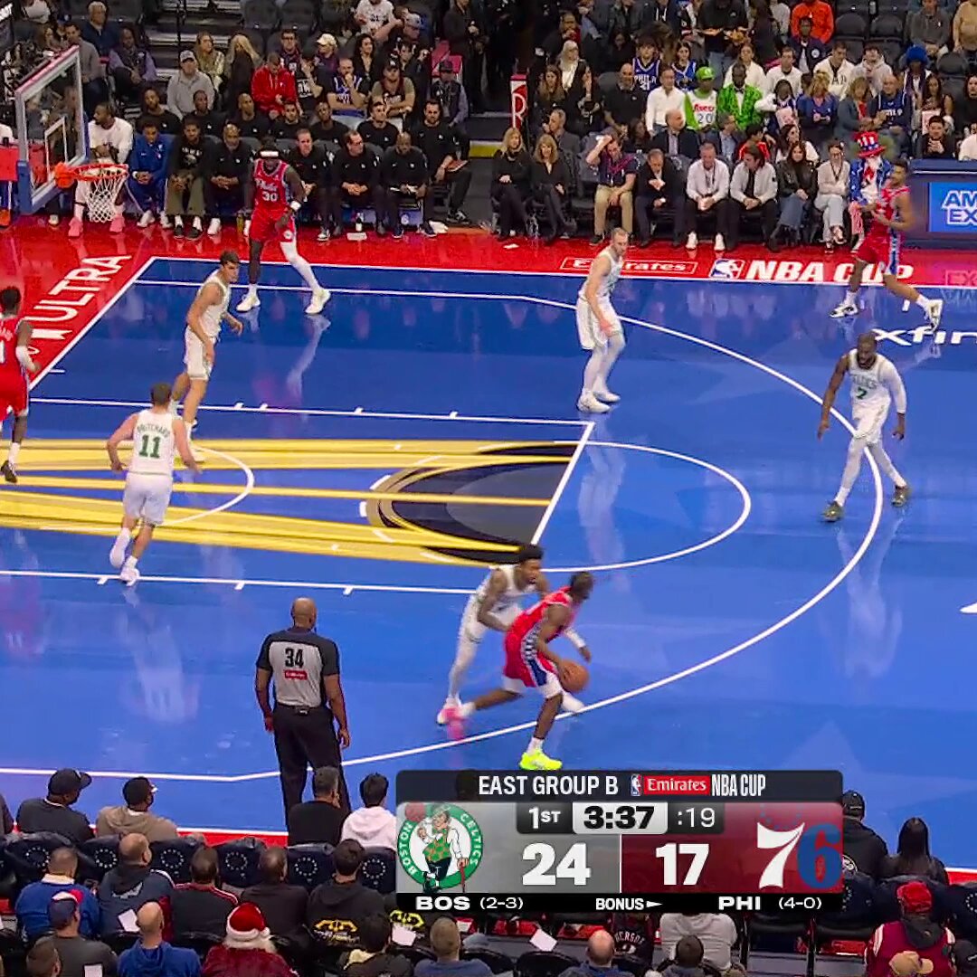 Jaylen Brown 🆚 Tyrese Maxey
2 of the top scorers in the NBA battled it out in thrilling @emirates NBA Cup action with Boston moving to 1-0 in East Group B play!
Brown: 32 PTS, 6 AST
Maxey: 26 PTS, 14 AST (ties career-high)