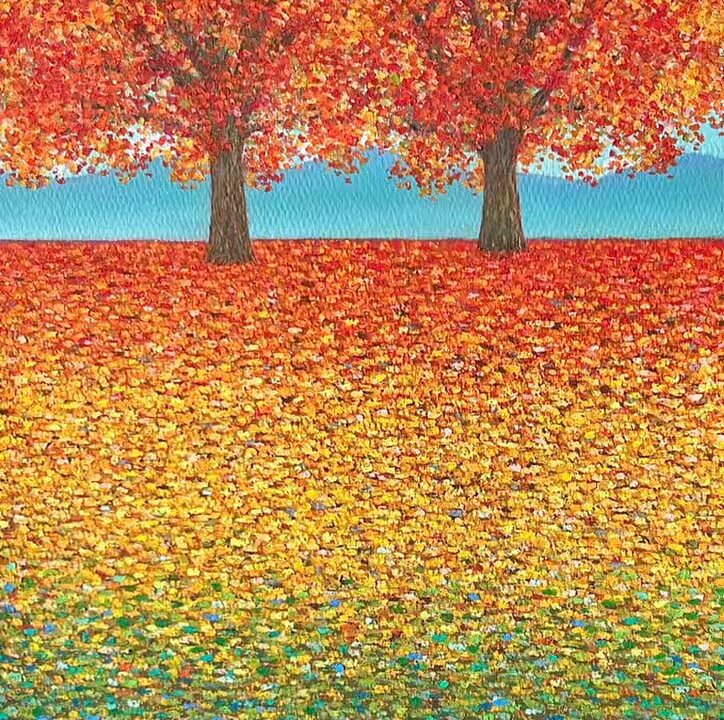 オイルパステル画「見守り」 オイルパステル画「見守り」 オイルパステル画「見守り」