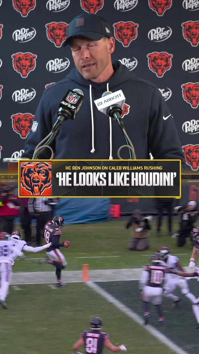 Bears HC Ben Johnson loves the mobility he is seeing from his QB Caleb Williams 🪄 