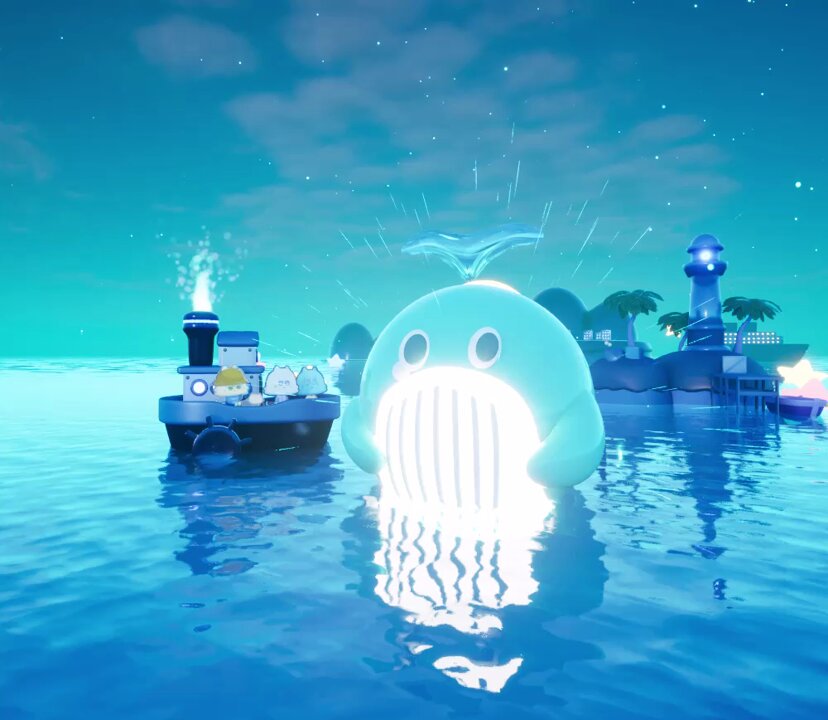 空飛ぶクジラと猫 ホシとネコと空飛ぶクジラ #仙田 #3DCG #UE5 #blender #UnrealEngine5