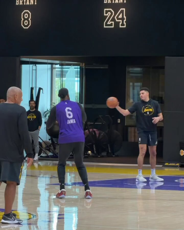 LeBron James getting some post-practice shots up! 