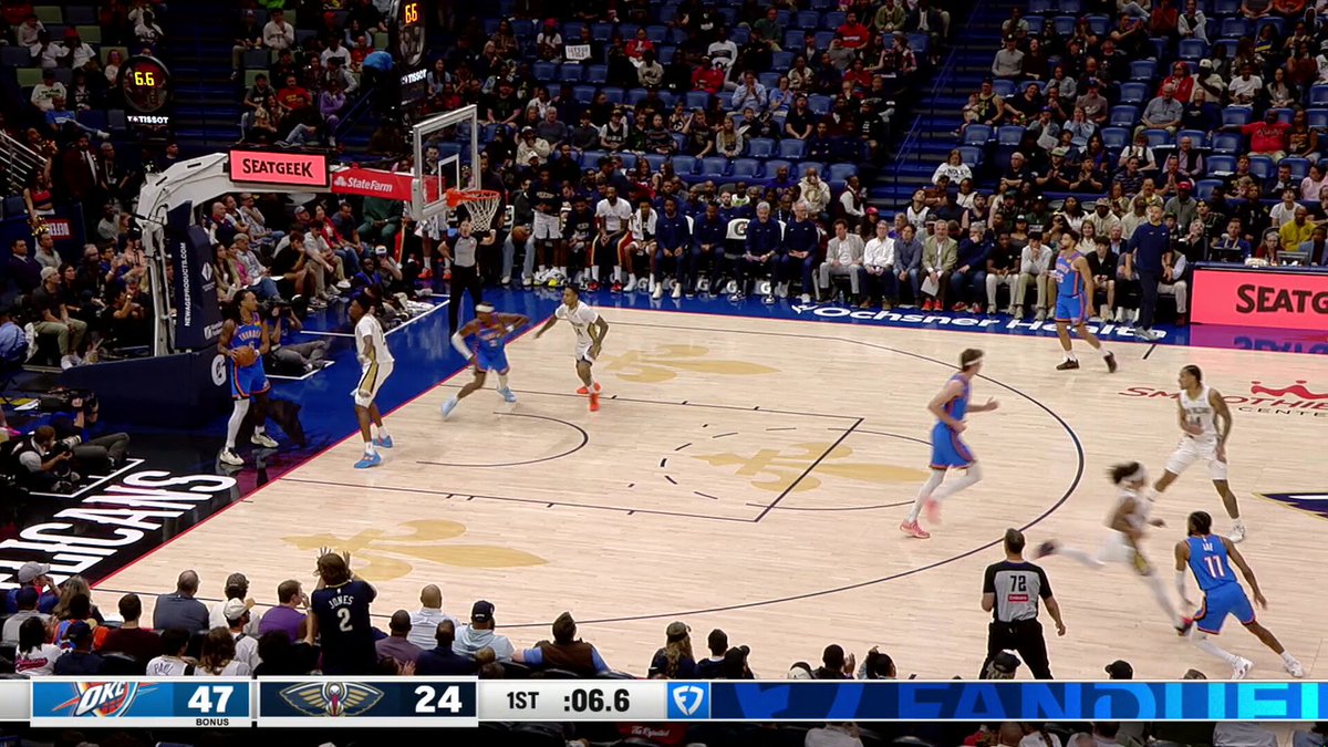 49 FIRST QUARTER POINTS FOR OKLAHOMA CITY!

It's a new @okcthunder franchise record for the most points in any quarter since 1997-98 🤯 