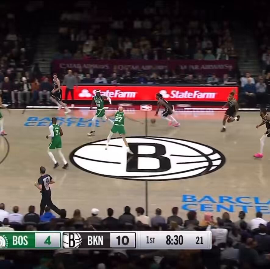 Egor Demin hits his first two threes to start tonight’s game. 