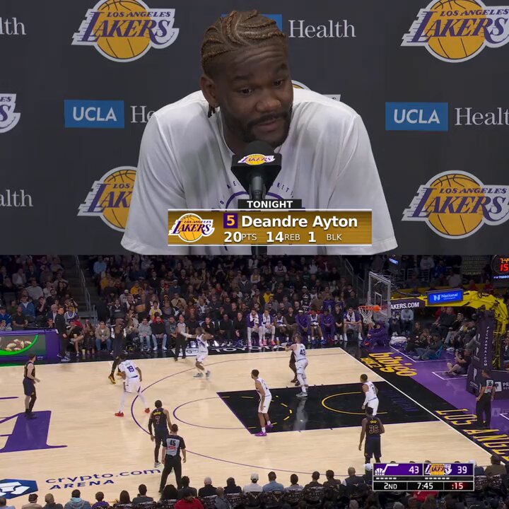 "That's my 2nd alley-oop from you... first one was when I was in 8th grade at your camp."

The LeBron-Ayton connection picked up where it left off last night (from when Ayton was in 8th grade) 🤣 