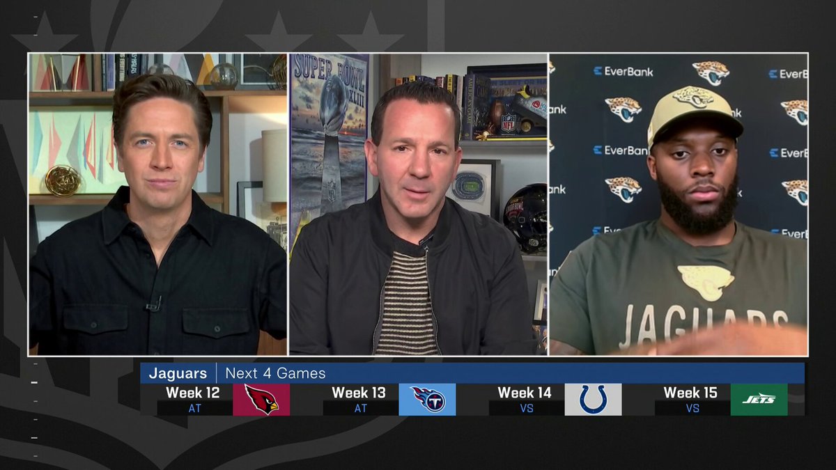 .@Jaguars star pass rusher @JoshHinesAllen touches on his son Wesley beating leukemia earlier this season 🩵💛

"It puts everything else in a different perspective. My son just battled his tail off. He fought every single day." 