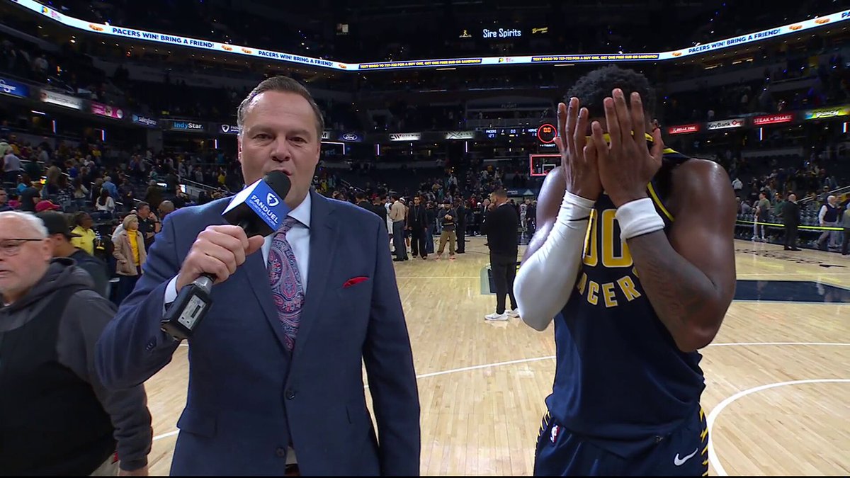 “Listen, I love basketball.”

Bennedict Mathurin joined Jeremiah Johnson for a postgame interview after our 127-118 win over the Hornets 🎤 