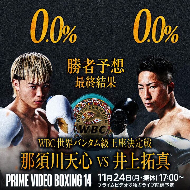 Prime Video Boxing14』 勝者予想｜最終結果 議論飛び交う「那須川天心