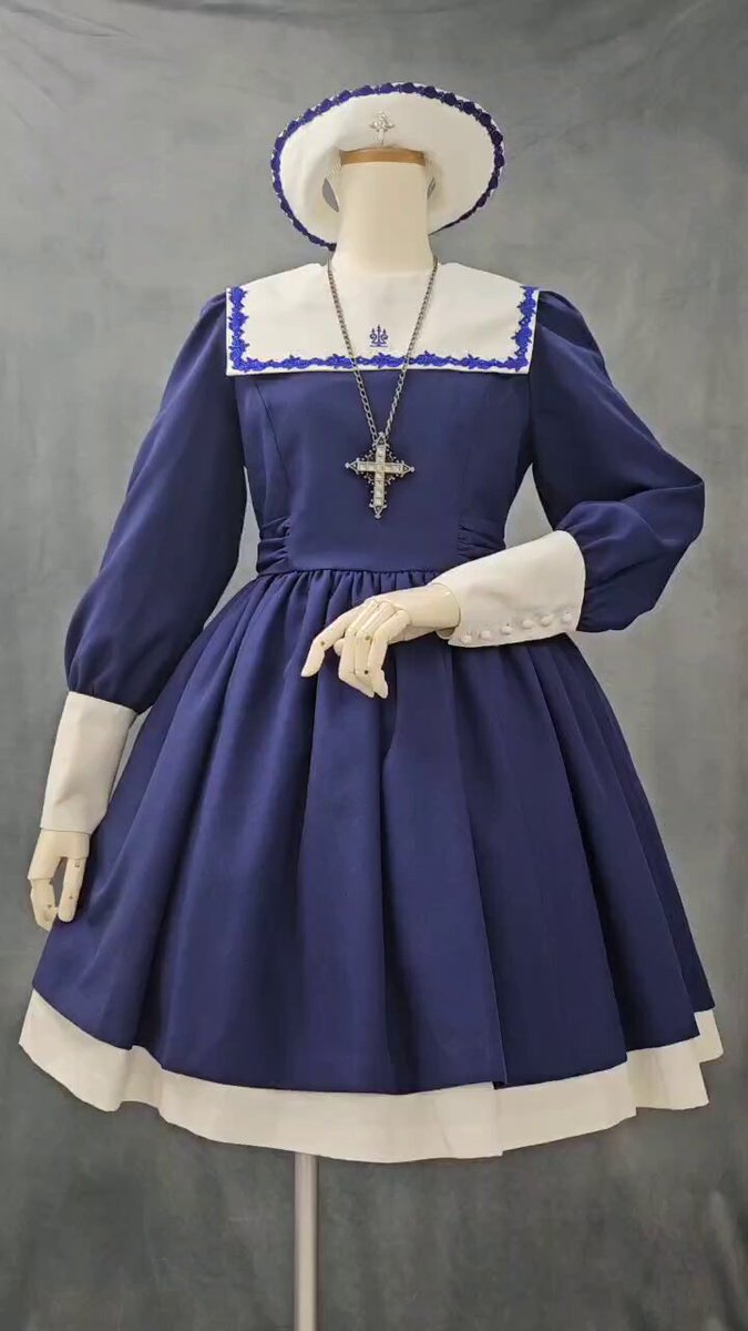 モワティエ 修道女 ミニワンピース moitie 黒青 シスター 13号 モワティエ 修道女 ミニワンピース moitie 黒青 シスター 13号