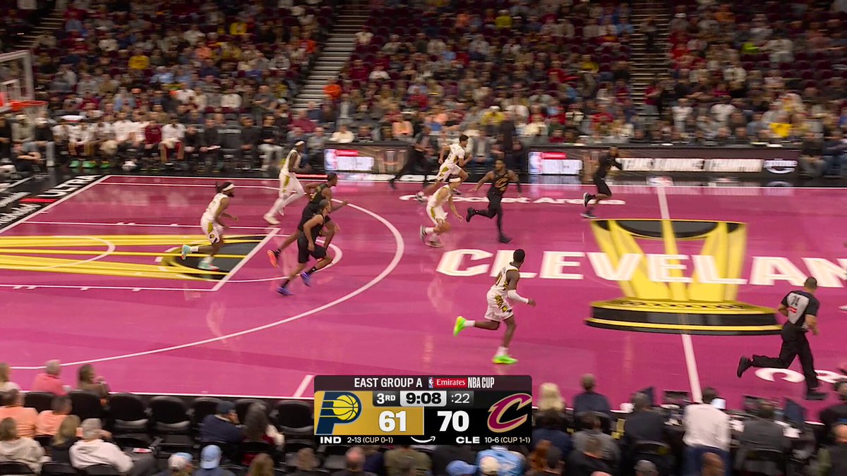 Andrew Nembhard clears space on his way to the hoop 😤 