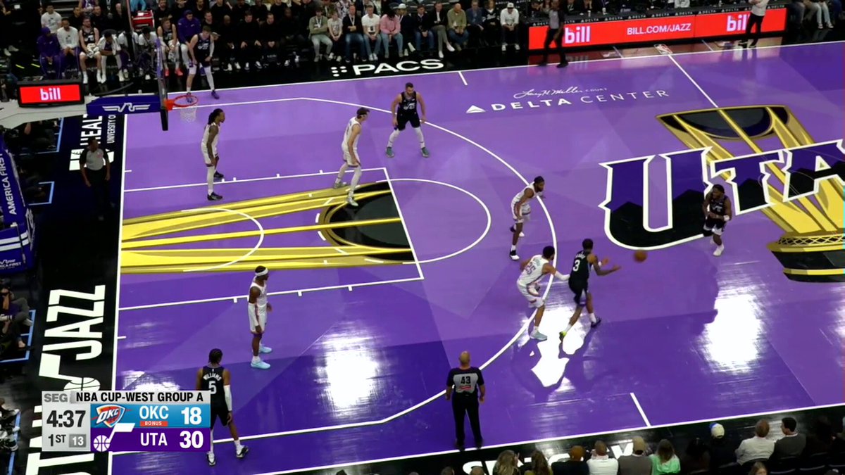 Kevin Love with his 3rd triple... of the first quarter 🔥

UTA leading OKC early in West Group A action!

🏆 @emirates NBA Cup on NBA League Pass 