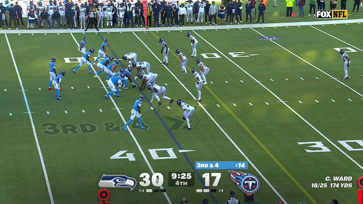 CANES CONNECTION @CanesFootball 🙌

@Cameron7Ward escapes and finds @xavierrestrepo1 for the first down! 

📺: #SEAvsTEN on @NFLonFOX & NFL+ 