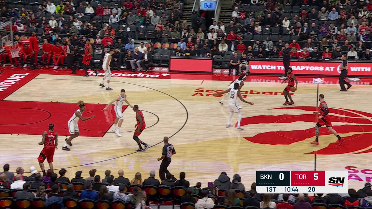 Raptors seeking 7 wins in a row... 

Mamu to RJ as part of a 12-0 run to start 😤

BKN-TOR underway on NBA League Pass! 
