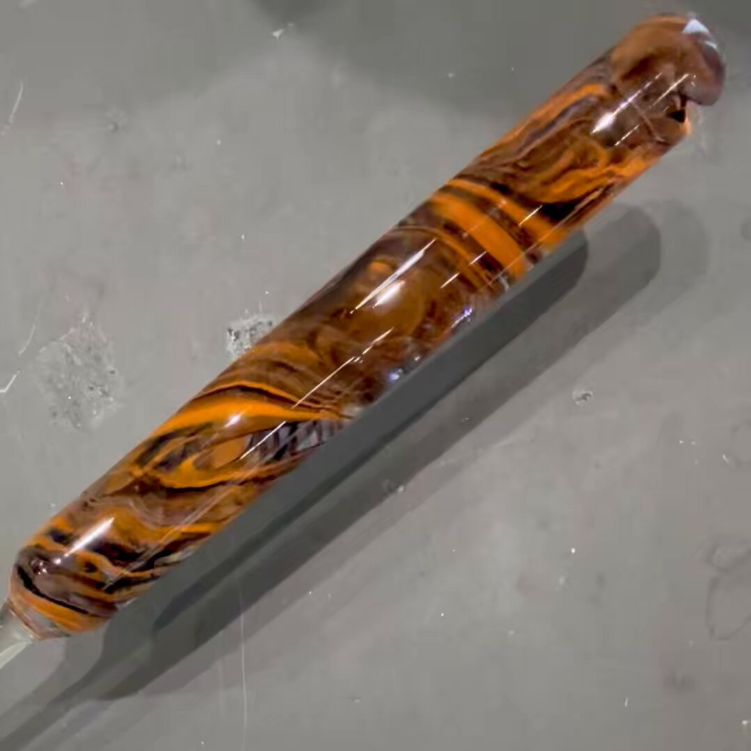 ブラック×オレンジ #HASE硝子工房 #煙霞 #ENKA #ガラスペン