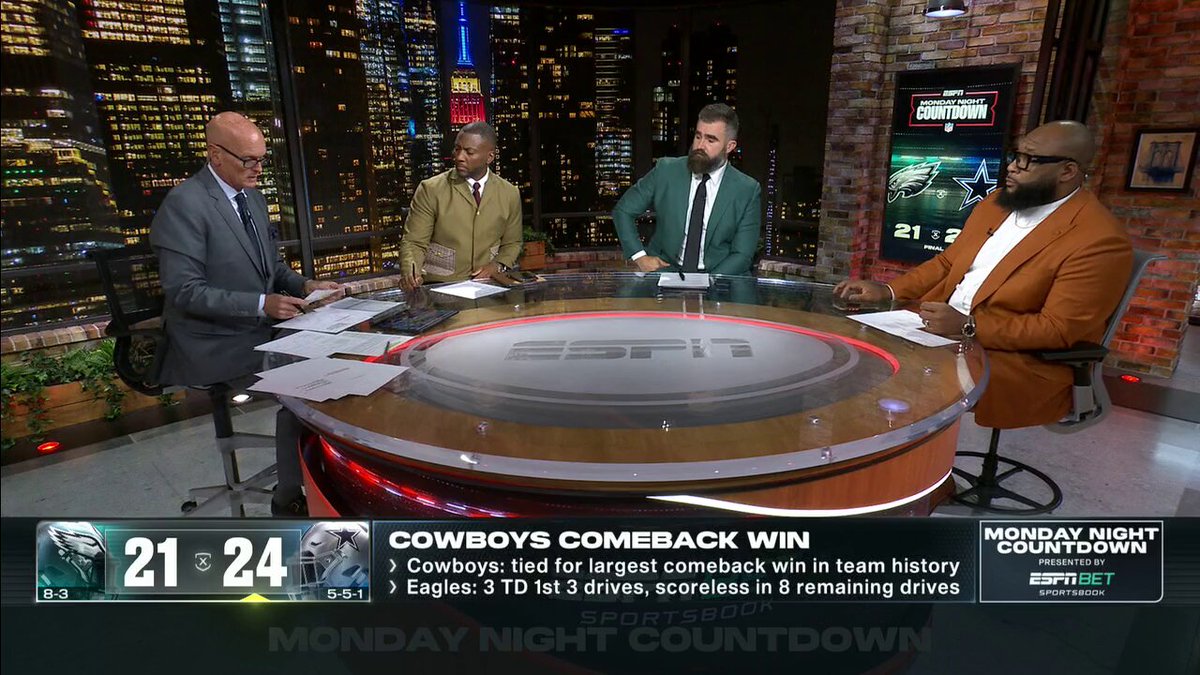 The struggles for the Eagles O-Line has stuck out for Jason Kelce 👀 

"This year is the first year they have really struggled to run the football. ... It is crippling this offense." 