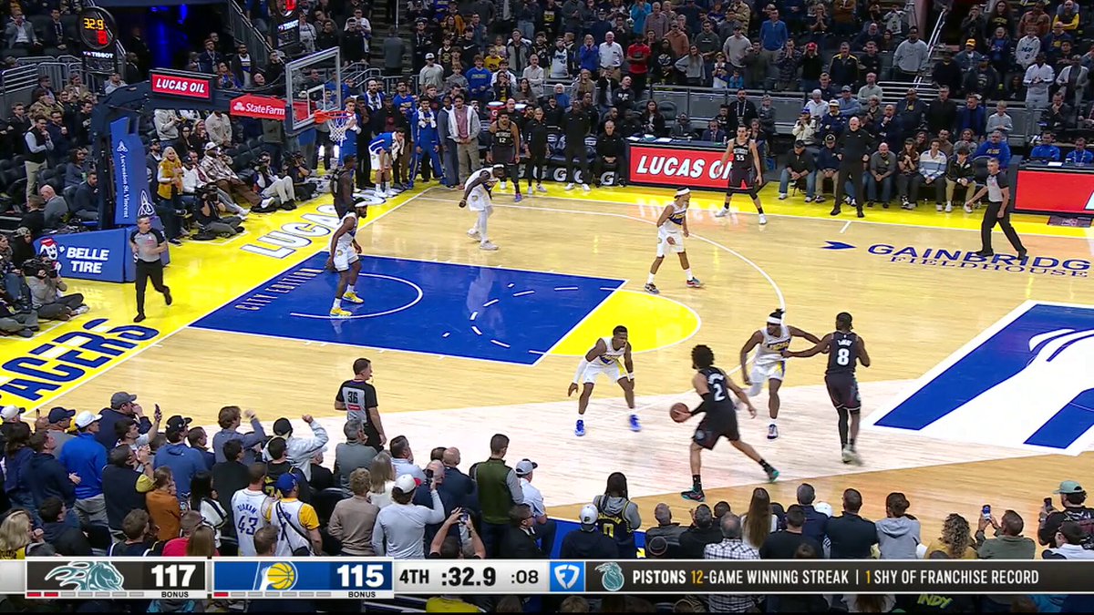 CADE PUTS DETROIT UP 4.

PISTONS SEEKING THEIR 13TH W IN A ROW. 