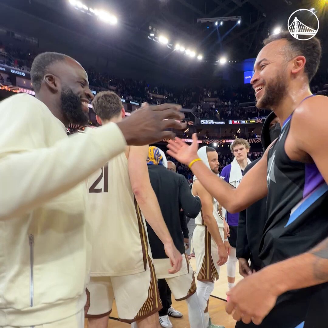 Saying hello to a familiar face on Warriors Ground 👋 