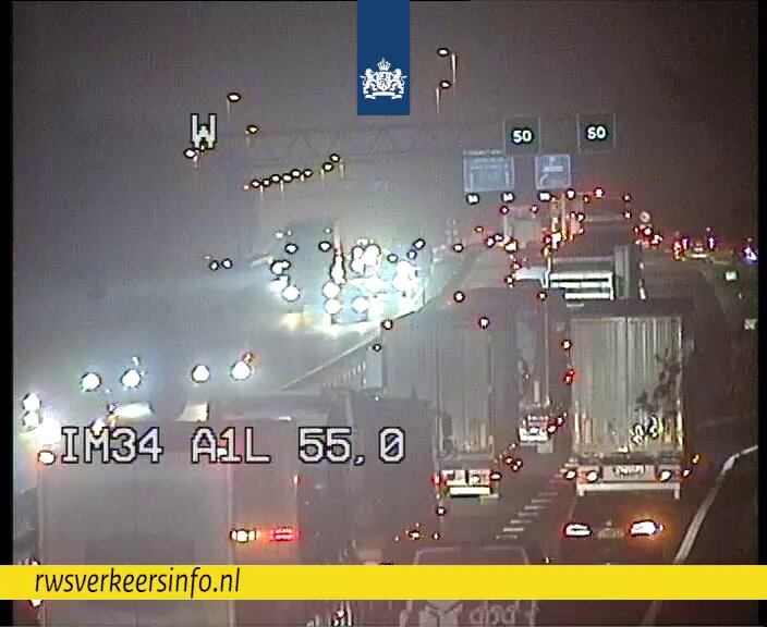File op A1 richting Amersfoort door ongeval bij Barneveld