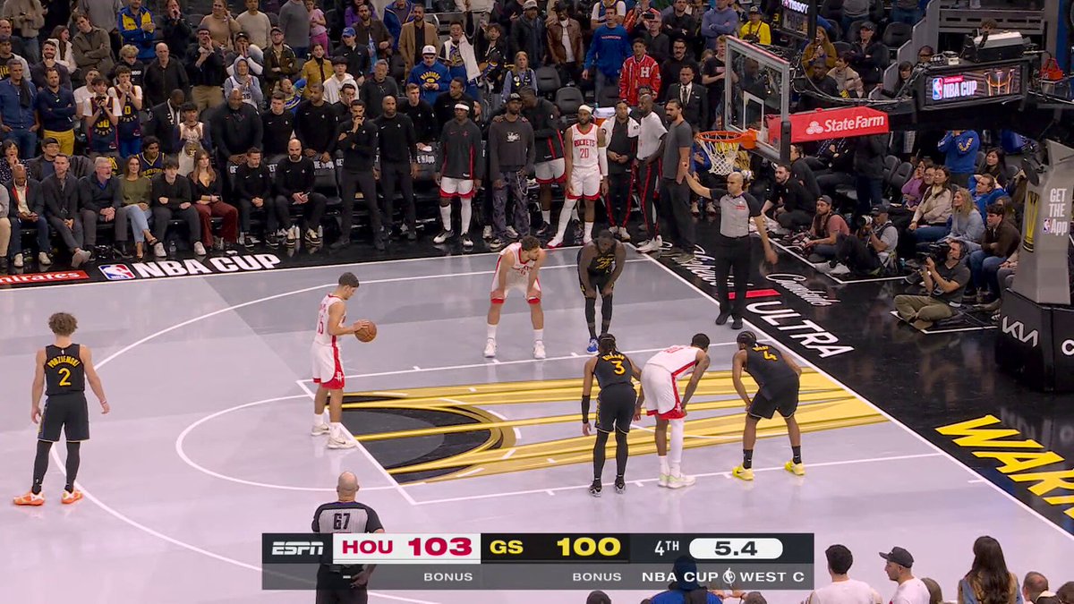 14-POINT COMEBACK COMPLETE ✅

Reed Sheppard's career high in points (31) leads the @HoustonRockets to the West Group C victory over Golden State! 