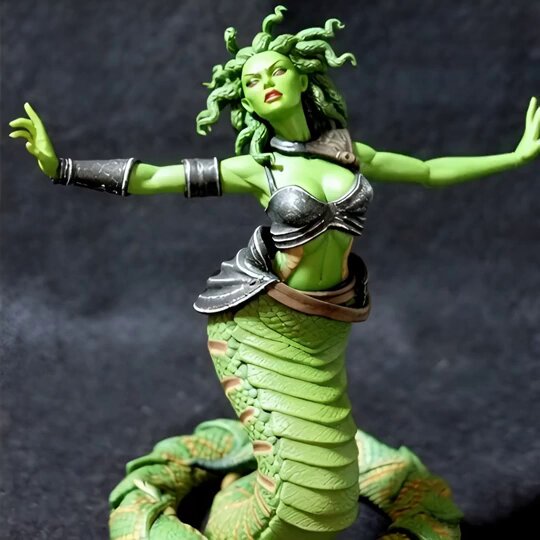 GrokImagine おやすメデューサ(´°ω°`) #ファンタジーフィギュアを動かそう