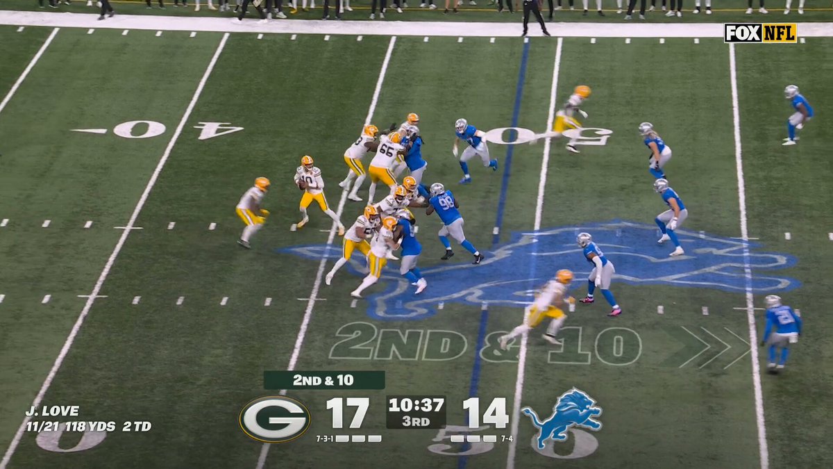 LOVE TO WATSON. 51 YARD TOUCHDOWN

GBvsDET on FOX/FOX One/Tubi
Also streaming on @NFLPlus 