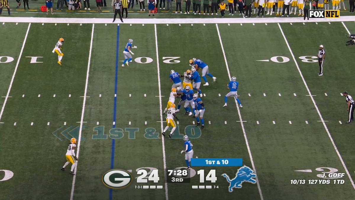 TESLAA GETS ON THE BOARD 

Three point game again in Detroit!

GBvsDET on FOX/FOX One/Tubi
Also streaming on @NFLPlus 