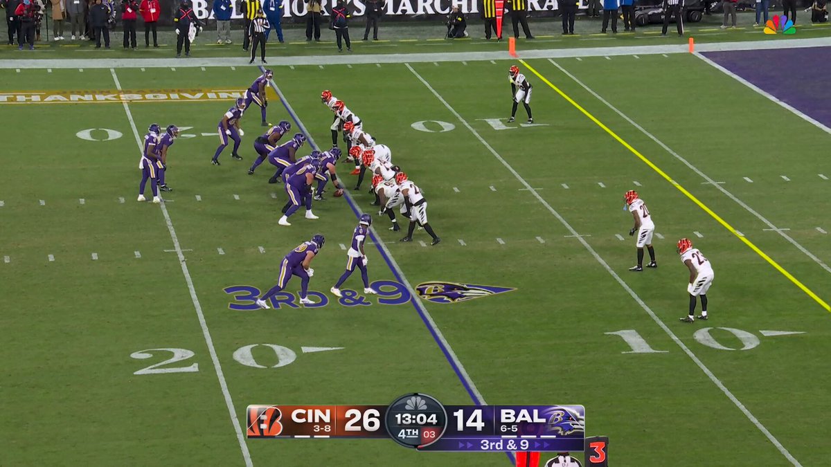 Picked by Demetrius Knight Jr. for a 4th Baltimore turnover 

CINvsBAL on NBC
Stream on @NFLPlus + Peacock 
