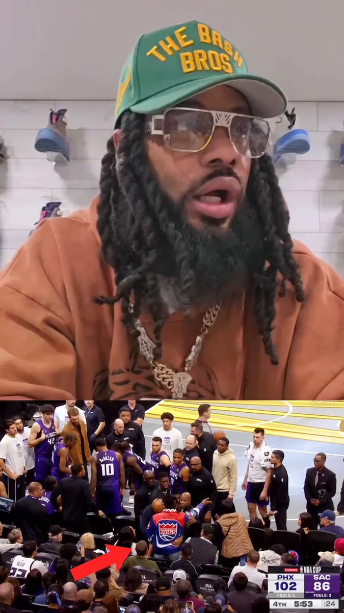 Kings superfan Devlin Carter says he called out the team's defensive effort which led to him being escorted out of the arena by security

"After not 1, 2, 3, 4, 5, but the 6th time Zach LaVine leaves his man open..."

(Via @sia_collective) 