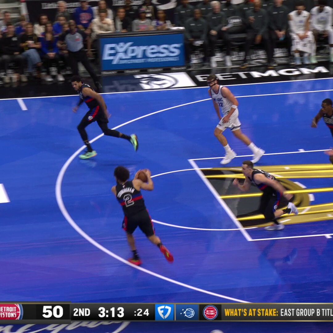 Cade Cunningham pushes the pace in transition &amp; slams it home!

Cunningham up to 18 points for Detroit 

? ORL-DET • East Group B
 Winner clinches East Group B
 NBA League Pass: