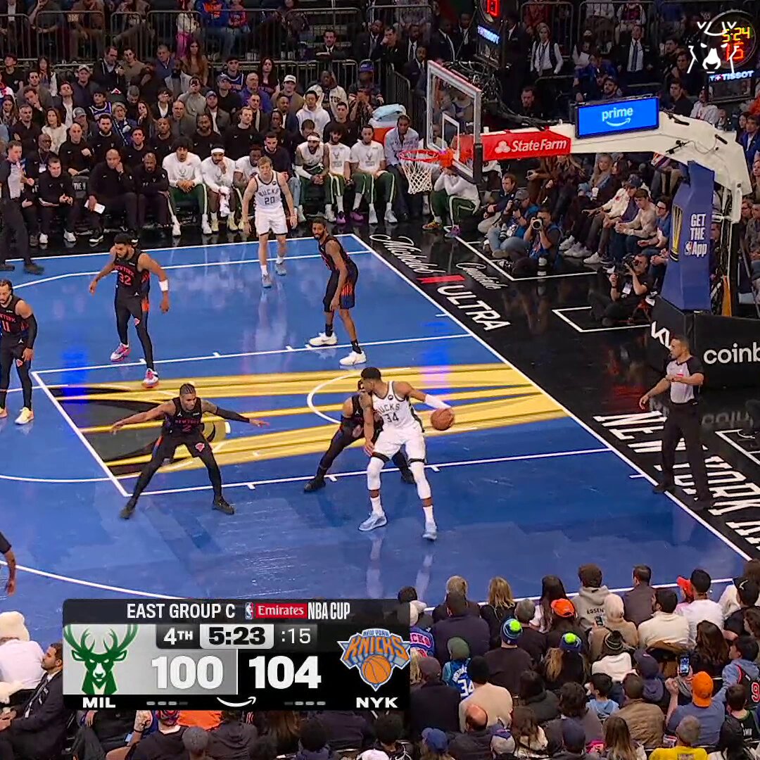 Giannis with the spin and the flush! 