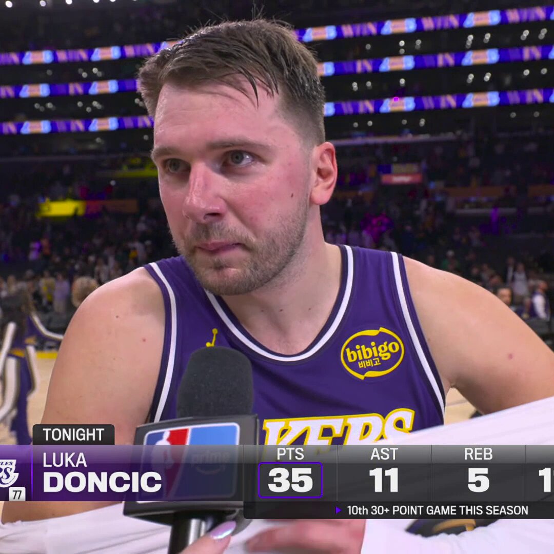 "I currently have more dunks than him right now."

Austin Reaves crashed Luka Dončić's postgame interview 😆

The duo combine for 73 as the Lakers win their 6th straight and are headed to the @emirates NBA Cup Quarterfinals! 