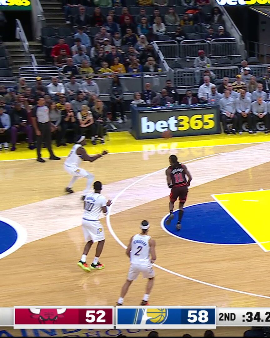 Andrew Nembhard beats the shot clock with a three 🚨 