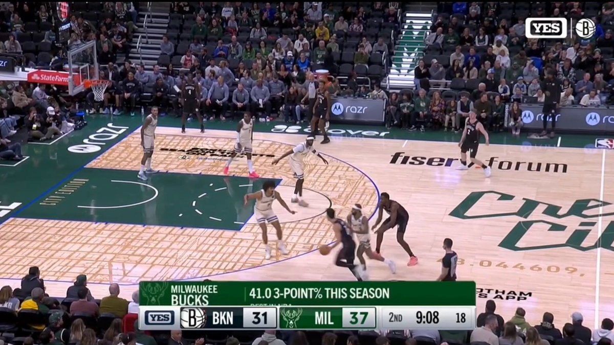 Danny Wolf drains two more threes. He's 4/4 from deep in the first half.  