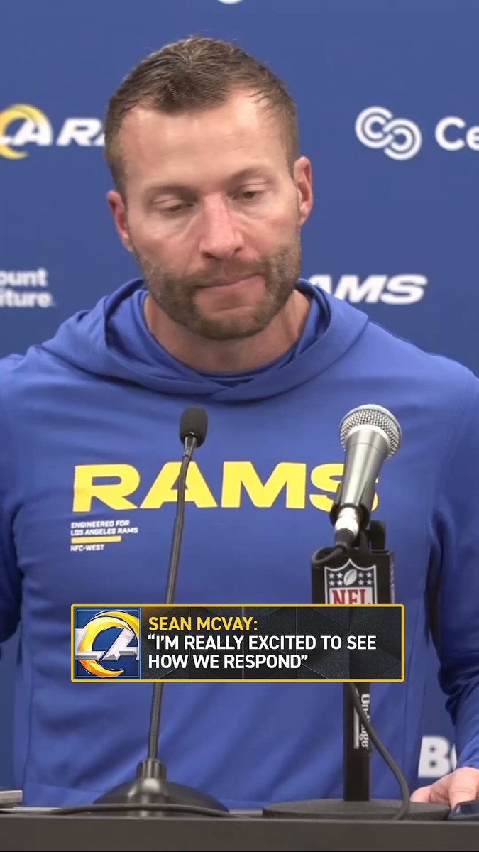 Rams HC Sean McVay says today's loss to the Panthers is a great opportunity for his team to respond positively to adversity. 