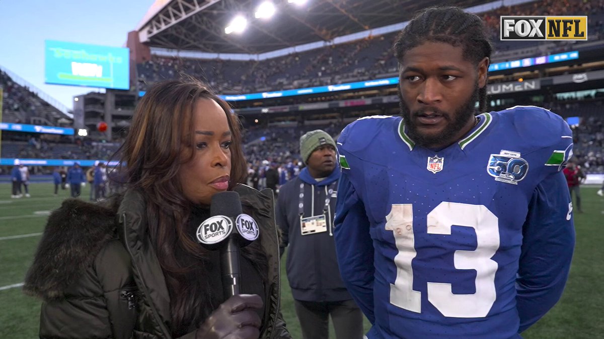"I'm super grateful that I was able to do it for these guys and that the lord picked me today." 🙏

@ernestjones joined Pam Oliver after the @Seahawks shutout win today! 