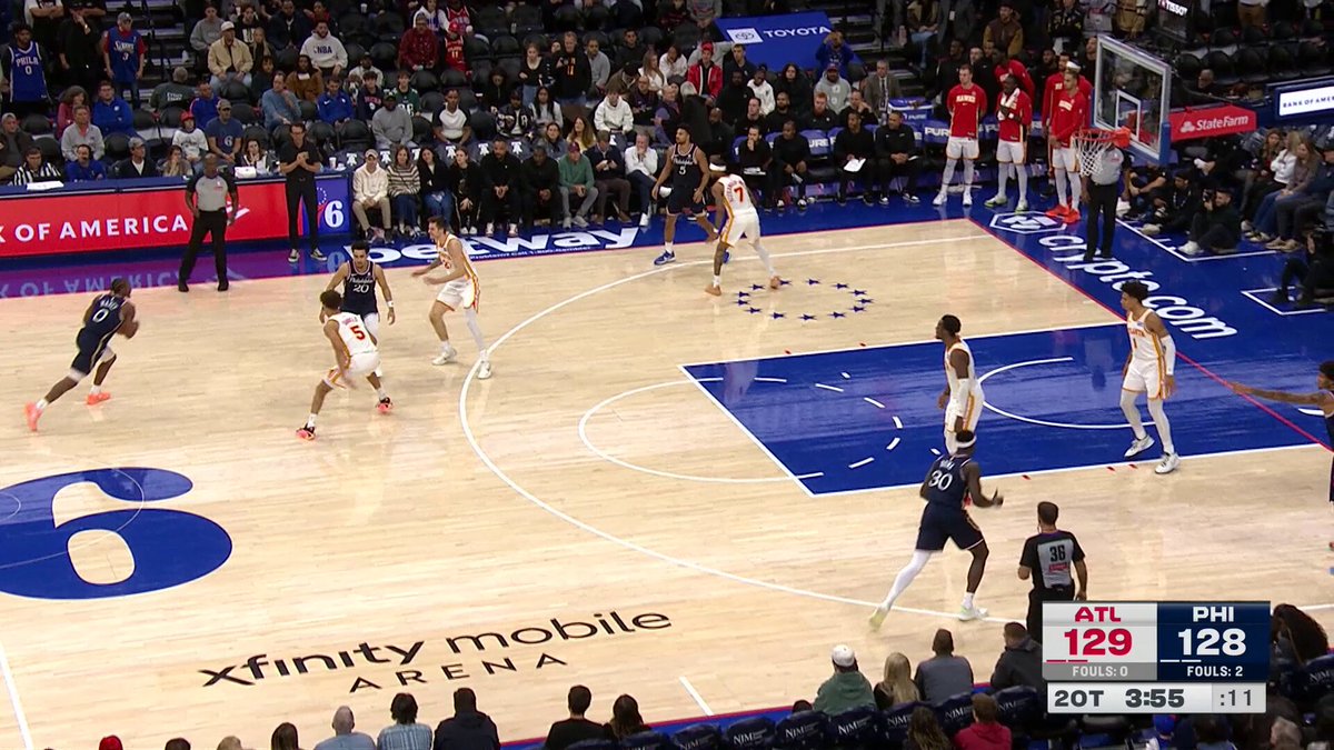 Tyrese Maxey is up to 40 PTS for the 4th time this season 😤

His Sixers are battling the Hawks in DOUBLE OT! 