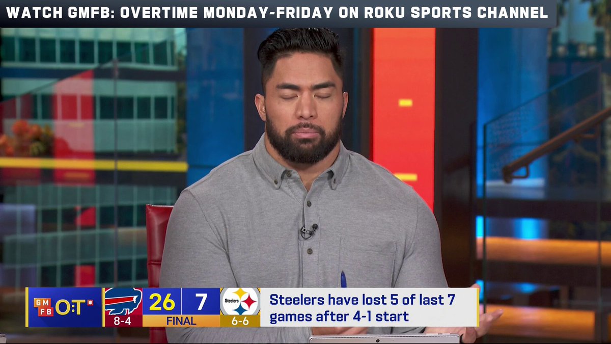 “What they’re really good at is running the football, and I thought that’s what they did exceptionally well last night.”

Manti Te’o’s takeaway from the Bills-Steelers Week 13 matchup. 