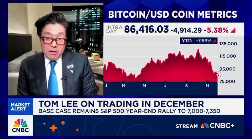 🚨Bureau : "Tom Lee prevede un nuovo massimo storico per il Bitcoin entro gennaio 2026"